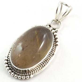 925 silver rutilated quartz pendant